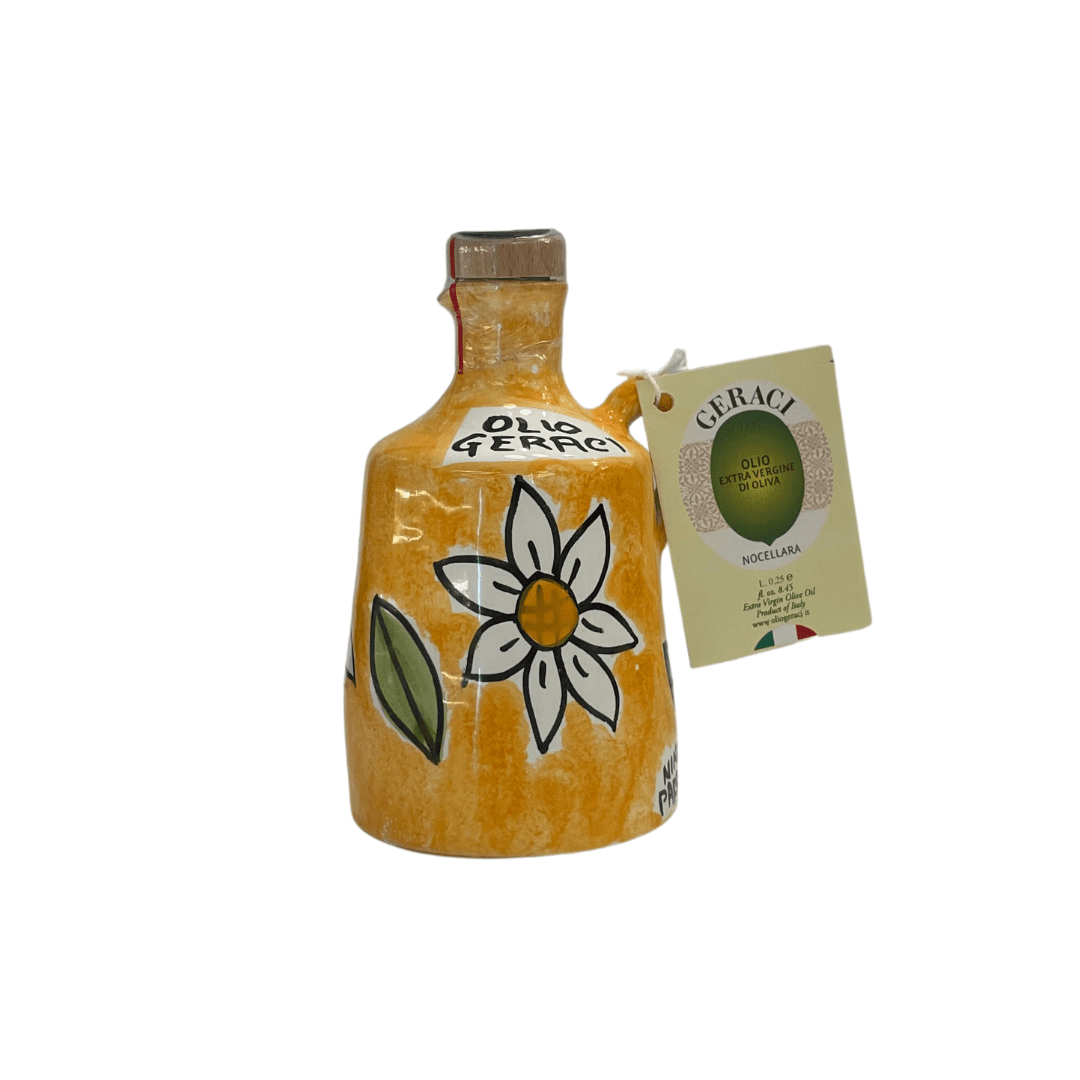 GERACI Huile d'Olive Céramique artisanale peinte à la main 250ml